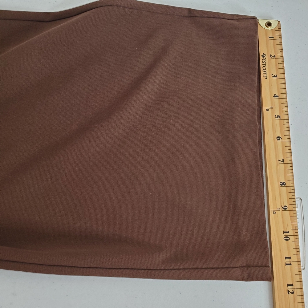 Zara Wide Leg Hi-Rise Pants Size XL Brown Satin Effect Waistband Trousers Casual - Picture 8 of 13